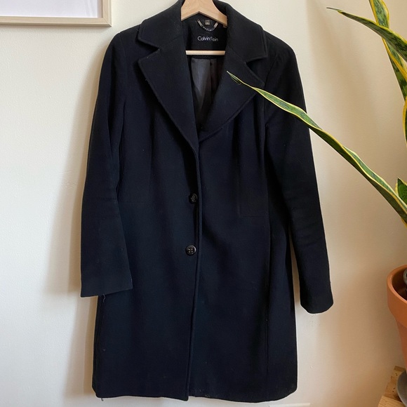 Calvin Klein Solid Notch Lapel 3Button Walker Coat - Picture 1 of 5